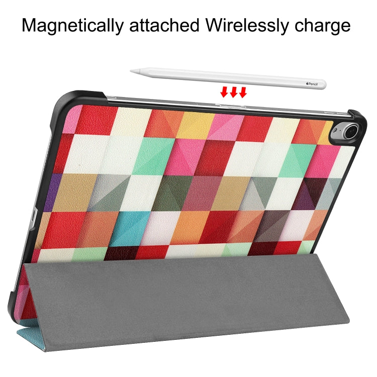 For iPad Air 11 2024 / 2022 / 2020 10.9 Colored Drawing Horizontal Flip Leather Case with Three-folding Holder & Sleep / Wake-up Function(Magic Cube) - iPad Air (2022) / (2020) 10.9 Cases by PMC Jewellery | Online Shopping South Africa | PMC Jewellery | Buy Now Pay Later Mobicred