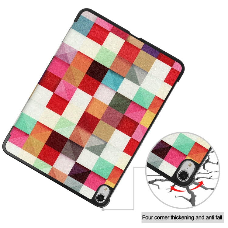 For iPad Air 11 2024 / 2022 / 2020 10.9 Colored Drawing Horizontal Flip Leather Case with Three-folding Holder & Sleep / Wake-up Function(Magic Cube) - iPad Air (2022) / (2020) 10.9 Cases by PMC Jewellery | Online Shopping South Africa | PMC Jewellery | Buy Now Pay Later Mobicred