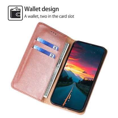 For Samsung Galaxy S25 5G Gloss Oil Solid Color Magnetic Leather Phone Case(Rose Gold) - Galaxy S25 5G Cases by PMC Jewellery | Online Shopping South Africa | PMC Jewellery | Buy Now Pay Later Mobicred