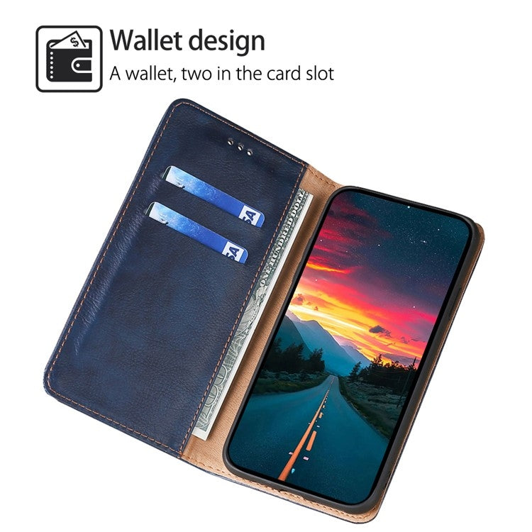 For Samsung Galaxy S25+ 5G Gloss Oil Solid Color Magnetic Leather Phone Case(Blue) - Galaxy S25+ 5G Cases by PMC Jewellery | Online Shopping South Africa | PMC Jewellery | Buy Now Pay Later Mobicred