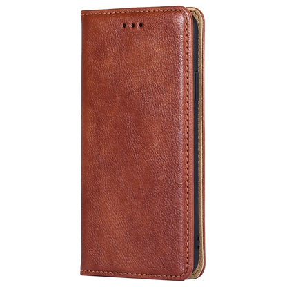 For Samsung Galaxy S25 Ultra 5G Gloss Oil Solid Color Magnetic Leather Phone Case(Brown) - Galaxy S25 Ultra 5G Cases by PMC Jewellery | Online Shopping South Africa | PMC Jewellery | Buy Now Pay Later Mobicred