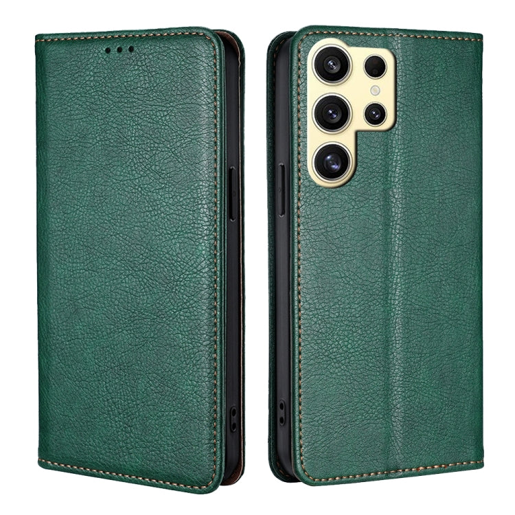 For Samsung Galaxy S25 Ultra 5G Gloss Oil Solid Color Magnetic Leather Phone Case(Green) - Galaxy S25 Ultra 5G Cases by PMC Jewellery | Online Shopping South Africa | PMC Jewellery | Buy Now Pay Later Mobicred