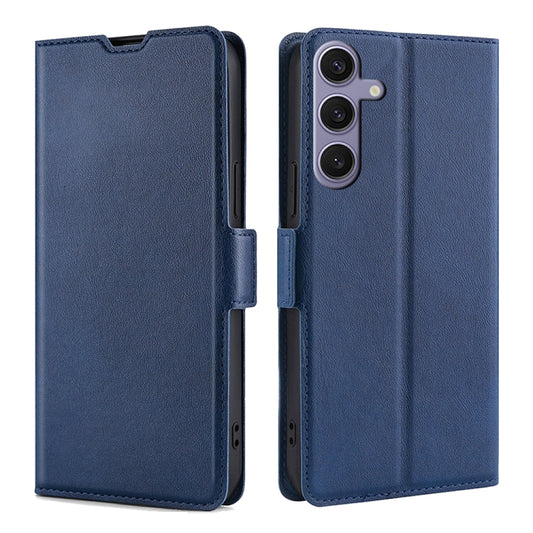 For Samsung Galaxy S25+ 5G Ultra-thin Voltage Side Buckle Horizontal Flip Leather Phone Case(Blue) - Galaxy S25+ 5G Cases by PMC Jewellery | Online Shopping South Africa | PMC Jewellery | Buy Now Pay Later Mobicred