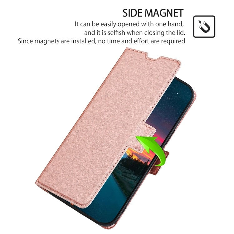 For Samsung Galaxy S25+ 5G Ultra-thin Voltage Side Buckle Horizontal Flip Leather Phone Case(Rose Gold) - Galaxy S25+ 5G Cases by PMC Jewellery | Online Shopping South Africa | PMC Jewellery | Buy Now Pay Later Mobicred