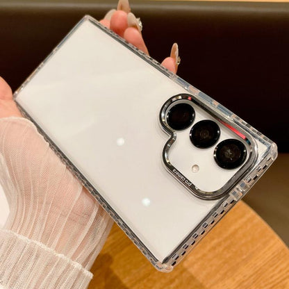 For Samsung Galaxy S25+ 5G Transparent Phone Case with Lens Film(Black) - Galaxy S25+ 5G Cases by PMC Jewellery | Online Shopping South Africa | PMC Jewellery | Buy Now Pay Later Mobicred