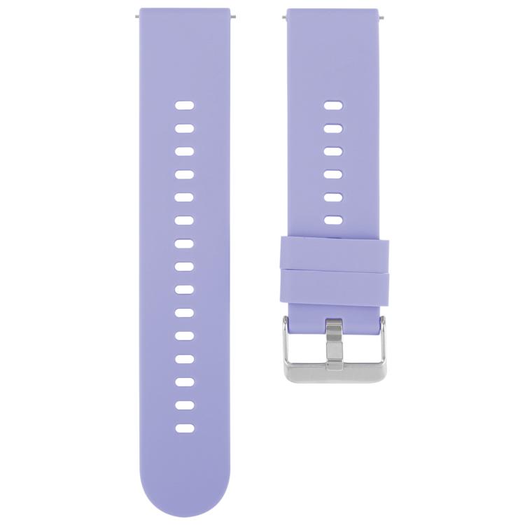 18mm Solid Color Steel Buckle Silicone Watch Band(Lavender Purple) - free shipping - PMc TechLife - Order now!