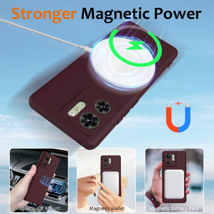 For Motorola Edge 40 Shockproof Silicone Magsafe Phone Case(Plum Color) - free shipping - PMC TechLife - Order now!