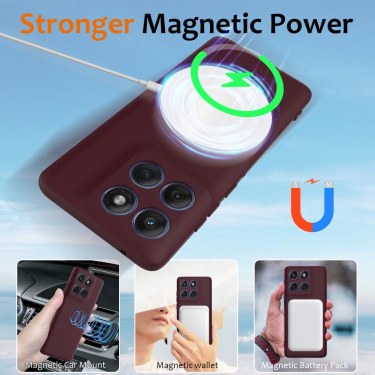 For Motorola Edge 2025 5G Shockproof Silicone Magsafe Phone Case(Plum Color) - free shipping - PMC TechLife - Order now!