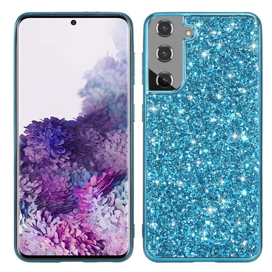 For Samsung Galaxy S25+ 5G Glitter Powder Shockproof TPU Phone Case(Blue) - Galaxy S25+ 5G Cases by PMC Jewellery | Online Shopping South Africa | PMC Jewellery | Buy Now Pay Later Mobicred