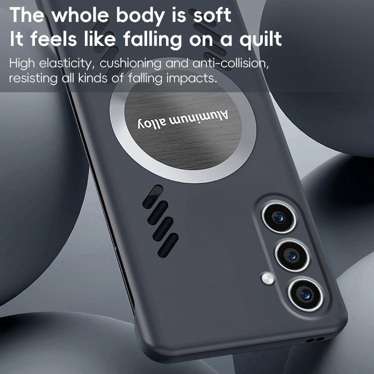 For Samsung Galaxy S25+ 5G All-inclusive Lens Frameless Graphene Cooling Phone Case(Black) - Galaxy S25+ 5G Cases by PMC Jewellery | Online Shopping South Africa | PMC Jewellery | Buy Now Pay Later Mobicred