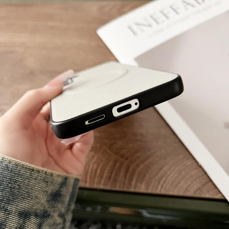 For Samsung Galaxy S25+ 5G Magsafe Magnetic Plain Leather Phone Case(Black) - Galaxy S25+ 5G Cases by PMC TechLife | Online Shopping South Africa | PMC TechLife | Buy Now Pay Later Mobicred