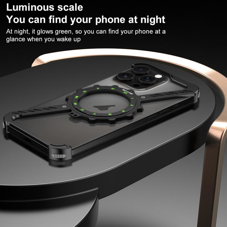 For iPhone 14 Pro Z-shaped Frameless Metal 360 Holder MagSafe Phone Case(Black) - iPhone 14 Pro Cases by PMc TechLife | Online Shopping South Africa | PMc TechLife | Buy Now Pay Later Mobicred