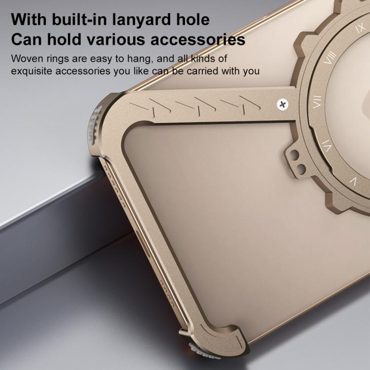For iPhone 16 Plus Z-shaped Frameless Metal 360 Holder MagSafe Phone Case(Space Silver) - iPhone 16 Plus Cases by PMc TechLife | Online Shopping South Africa | PMc TechLife | Buy Now Pay Later Mobicred