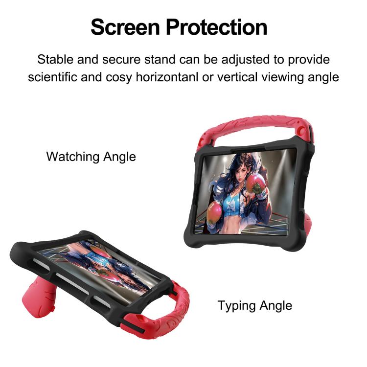 For Huawei MatePad SE 11 2024 Boxing Series Kickstand EVA Shockproof Tablet Case with Shoulder Strap(Black Red) - Huawei by PMC TechLife | Online Shopping South Africa | PMC TechLife | Buy Now Pay Later Mobicred