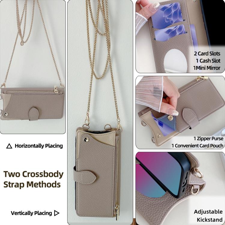 For Sony Xperia 1 VI Crossbody Chain Fishtail Litchi Leather Phone Case(Grey) - Sony Cases by PMC TechLife | Online Shopping South Africa | PMC TechLife | Buy Now Pay Later Mobicred