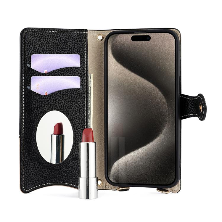 For Google Pixel 6a Crossbody Chain Fishtail Litchi Leather Phone Case(Black) - Google Cases by PMC TechLife | Online Shopping South Africa | PMC TechLife | Buy Now Pay Later Mobicred
