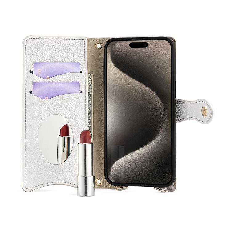 For Google Pixel 8 Crossbody Chain Fishtail Litchi Leather Phone Case(White) - Google Cases by PMC TechLife | Online Shopping South Africa | PMC TechLife | Buy Now Pay Later Mobicred