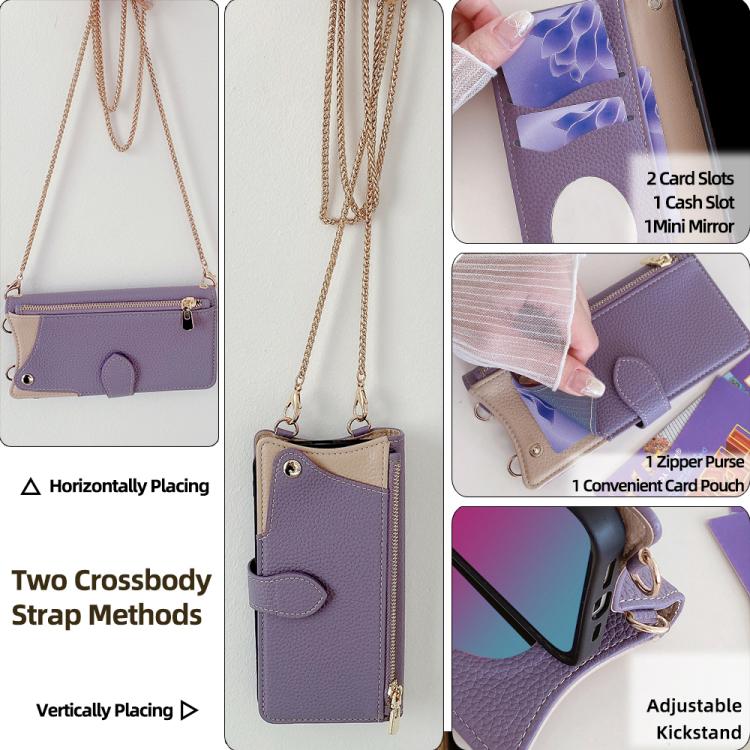 For Itel A50 Crossbody Chain Fishtail Litchi Leather Phone Case(Purple) - free shipping - PMC TechLife - Order now!