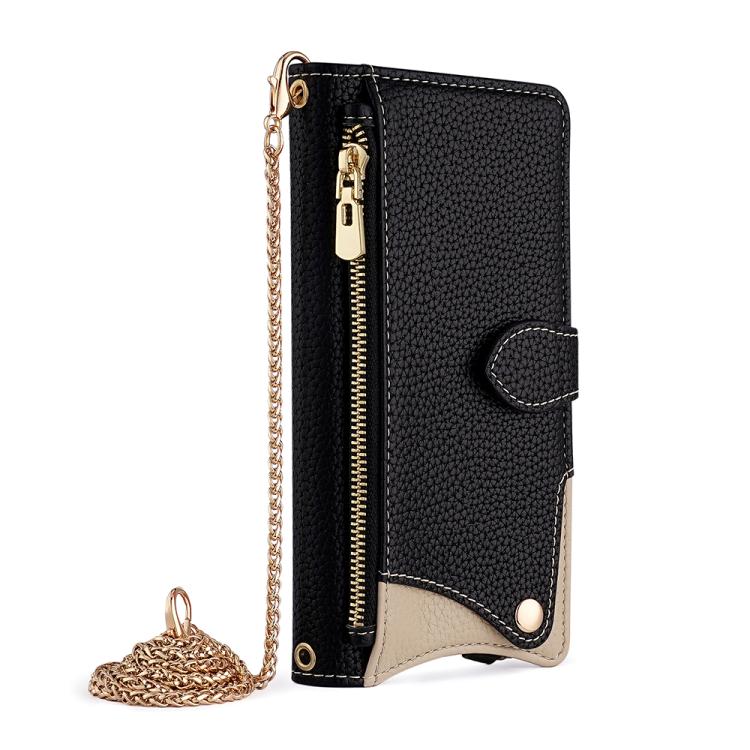 For OnePlus Ace 3 Pro Crossbody Chain Fishtail Litchi Leather Phone Case(Black) - OnePlus Cases by PMC TechLife | Online Shopping South Africa | PMC TechLife | Buy Now Pay Later Mobicred