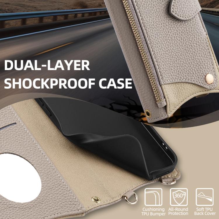 For OnePlus Ace 3 Pro Crossbody Chain Fishtail Litchi Leather Phone Case(Grey) - OnePlus Cases by PMC TechLife | Online Shopping South Africa | PMC TechLife | Buy Now Pay Later Mobicred