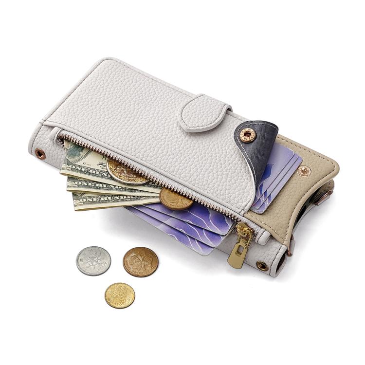 For OnePlus Ace 3 Pro Crossbody Chain Fishtail Litchi Leather Phone Case(White) - OnePlus Cases by PMC TechLife | Online Shopping South Africa | PMC TechLife | Buy Now Pay Later Mobicred