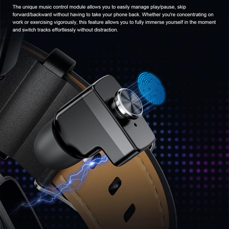 GT97 1.53 inch Round Screen 2 in 1 Bluetooth Earphone Silicone Strap Smart Watch Supports Bluetooth Calls(Silver) - free shipping - PMC TechLife - Order now!