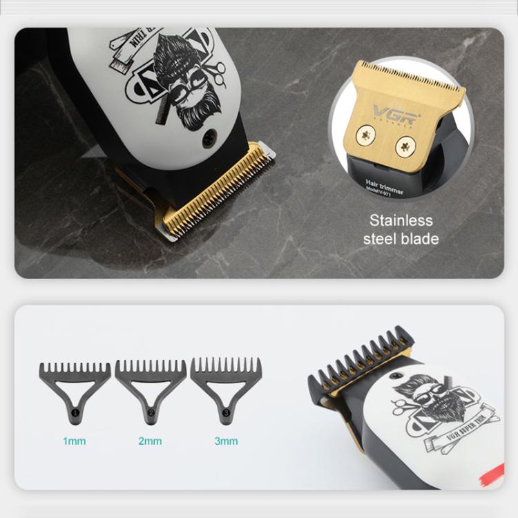 VGR V-971 Graffiti Design LED Digital Display USB Electric Hair Clipper(Black) - free shipping - PMC TechLife - Order now!