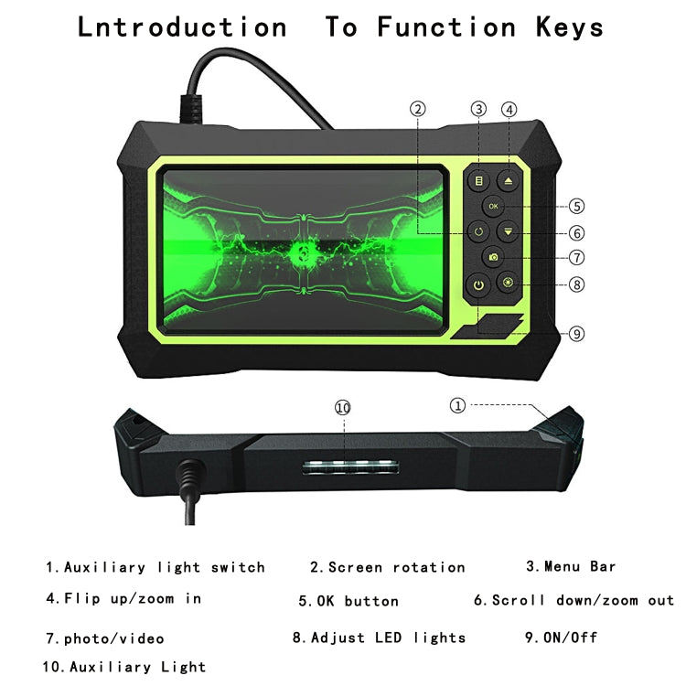 8mm 1080P IP68 Waterproof 4.3 inch Screen Single Camera Digital Endoscope, Line Length:7m -  by PMC Jewellery | Online Shopping South Africa | PMC Jewellery | Buy Now Pay Later Mobicred