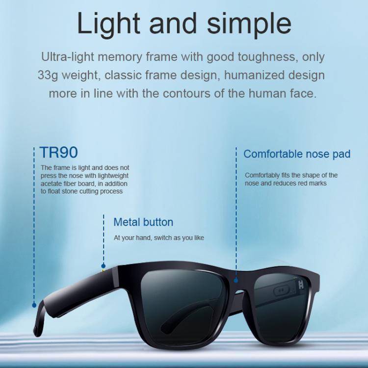 E10 Smart Audio Bluetooth Glasses, Style: Touch Style(Black) - free shipping - PMC TechLife - Order now!