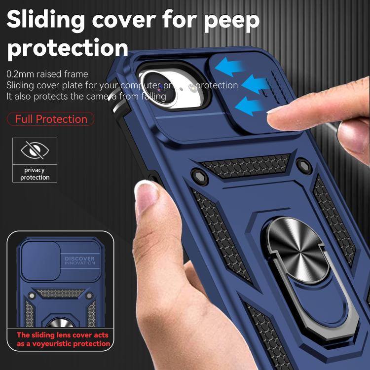For iPhone 16e Sliding Camshield Holder Phone Case(Blue) - iPhone 16e Cases by PMC TechLife | Online Shopping South Africa | PMC TechLife | Buy Now Pay Later Mobicred