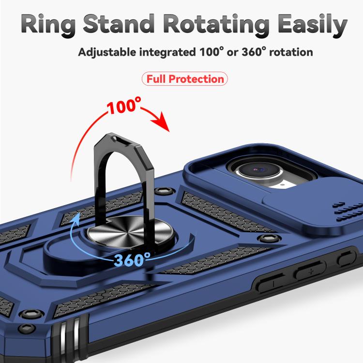 For iPhone 16e Sliding Camshield Holder Phone Case(Blue) - iPhone 16e Cases by PMC TechLife | Online Shopping South Africa | PMC TechLife | Buy Now Pay Later Mobicred