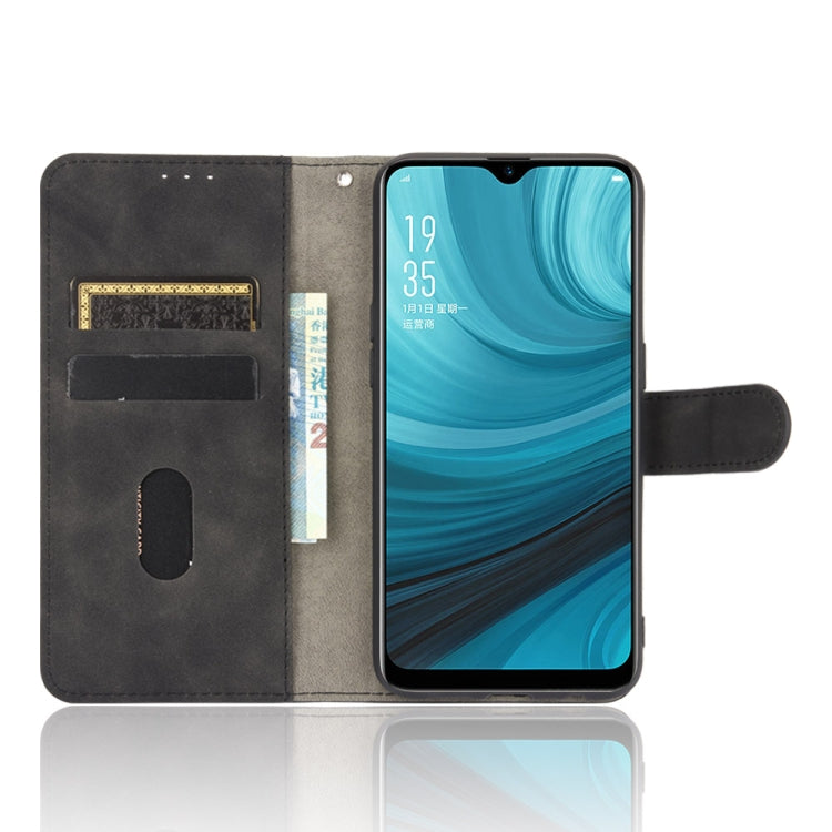 For OPPO A7(AX7) / A5s / AX5s / A12 Solid Color Skin Feel Magnetic Buckle Horizontal Flip Calf Texture PU Leather Case with Holder & Card Slots & Wallet(Black) - OPPO Cases by PMC Jewellery | Online Shopping South Africa | PMC Jewellery | Buy Now Pay Later Mobicred