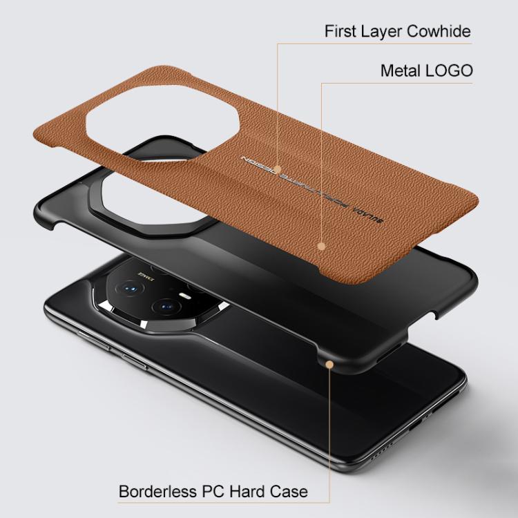 For Huawei Mate 60 RS Ultimate SULADA Frameless Top Layer Cowhide Leather Hybrid PC Phone Case(Red) - Huawei Cases by SULADA | Online Shopping South Africa | PMC TechLife | Buy Now Pay Later Mobicred