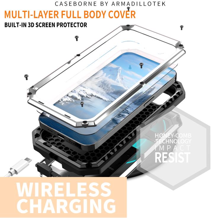 For iPhone 16e Sliding Camera IP68 Waterproof Holder Phone Case(Silver) - iPhone 16e Cases by PMC TechLife | Online Shopping South Africa | PMC TechLife | Buy Now Pay Later Mobicred