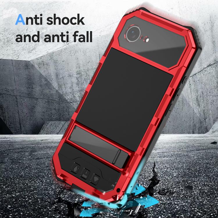 For iPhone 16e IP68 Waterproof Dustproof Shockproof Holder Phone Case(Red) - iPhone 16e Cases by PMC TechLife | Online Shopping South Africa | PMC TechLife | Buy Now Pay Later Mobicred