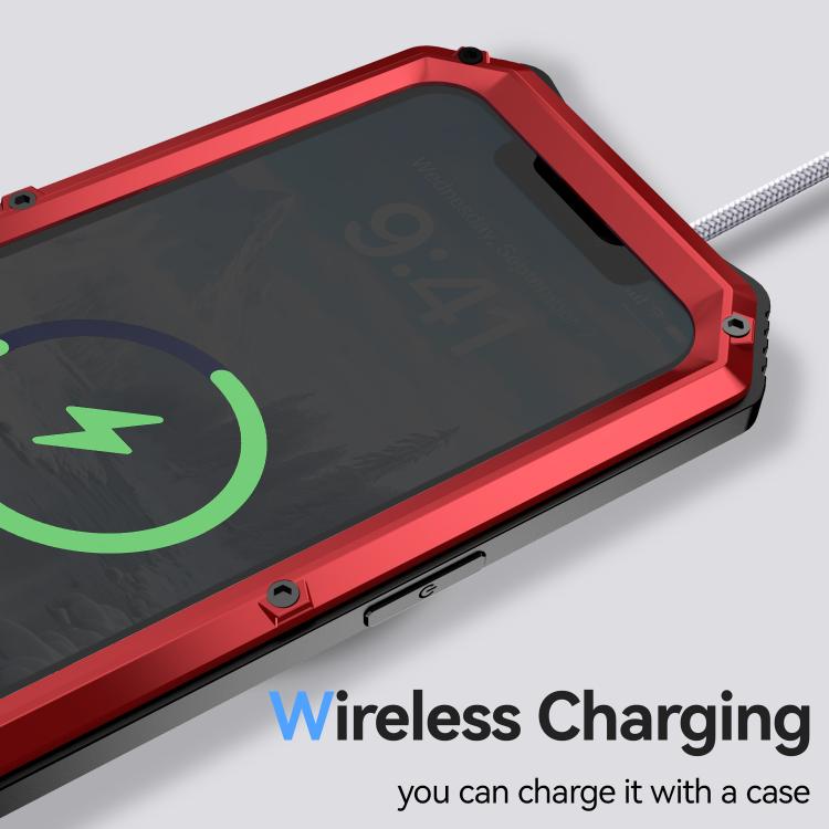 For iPhone 16e IP68 Waterproof Dustproof Shockproof Holder Phone Case(Red) - iPhone 16e Cases by PMC TechLife | Online Shopping South Africa | PMC TechLife | Buy Now Pay Later Mobicred