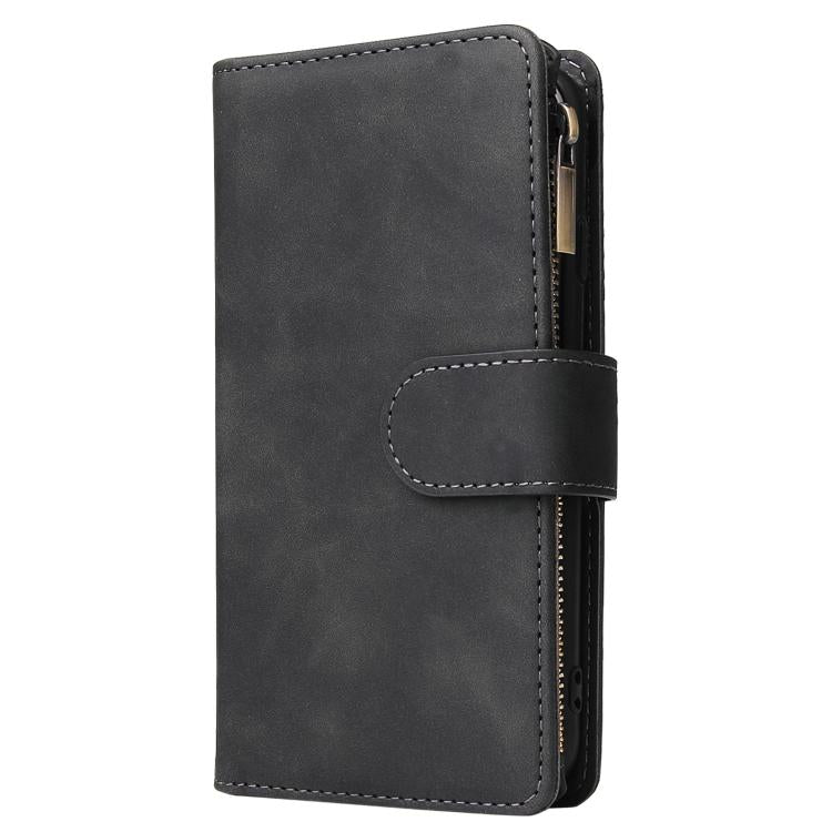 For iPhone 16e Multifunctional Multi-Card Wallet Phone Leather Case(Black) - iPhone 16e Cases by PMC TechLife | Online Shopping South Africa | PMC TechLife | Buy Now Pay Later Mobicred