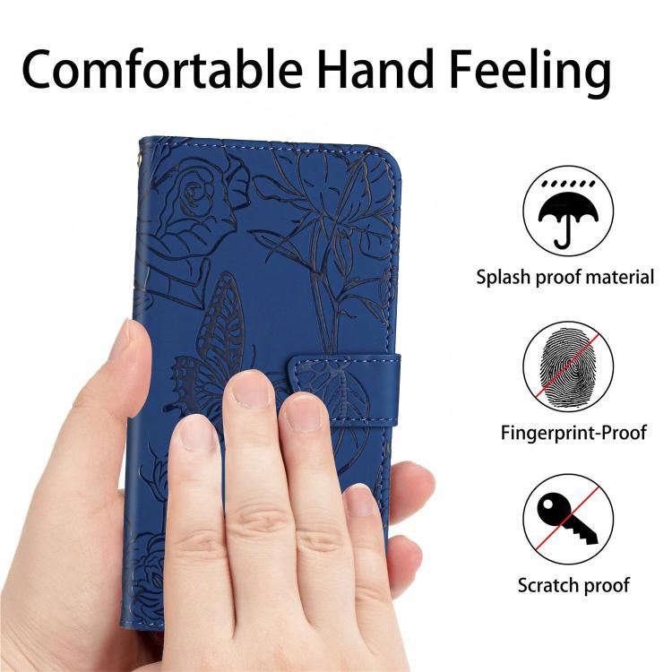 For Tecno Pova 7 5G Skin Feel Butterfly Embossed Flip Leather Phone Case(Blue) - free shipping - PMC TechLife - Order now!