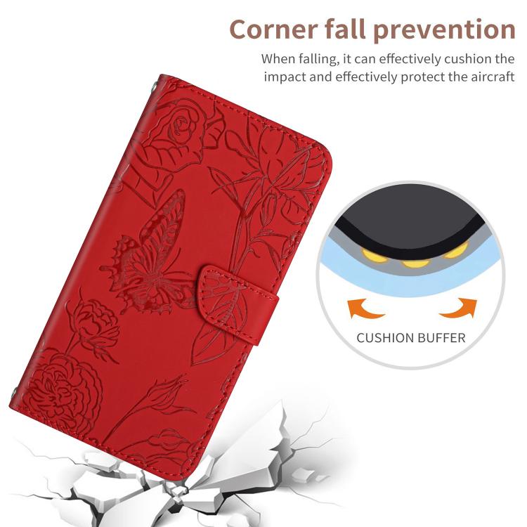For Tecno Spark 40 Pro 4G Skin Feel Butterfly Embossed Flip Leather Phone Case(Red) - free shipping - PMC TechLife - Order now!
