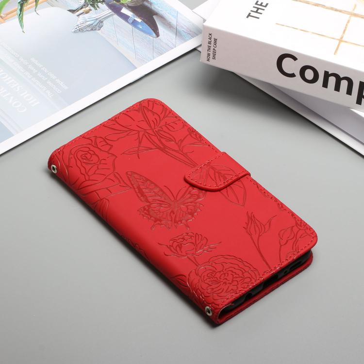 For Tecno Spark 40 4G Skin Feel Butterfly Embossed Flip Leather Phone Case(Red) - free shipping - PMC TechLife - Order now!