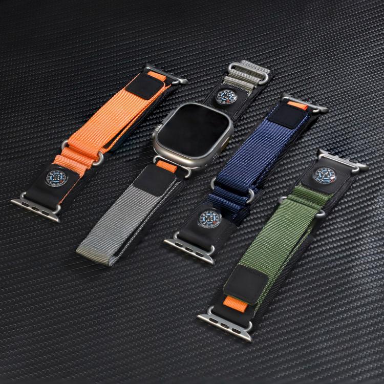 For Apple Watch 42mm / 41mm / 40mm / 38mm Compass Nylon Loop Watch Band(Black Blue) - free shipping - PMc TechLife - Order now!