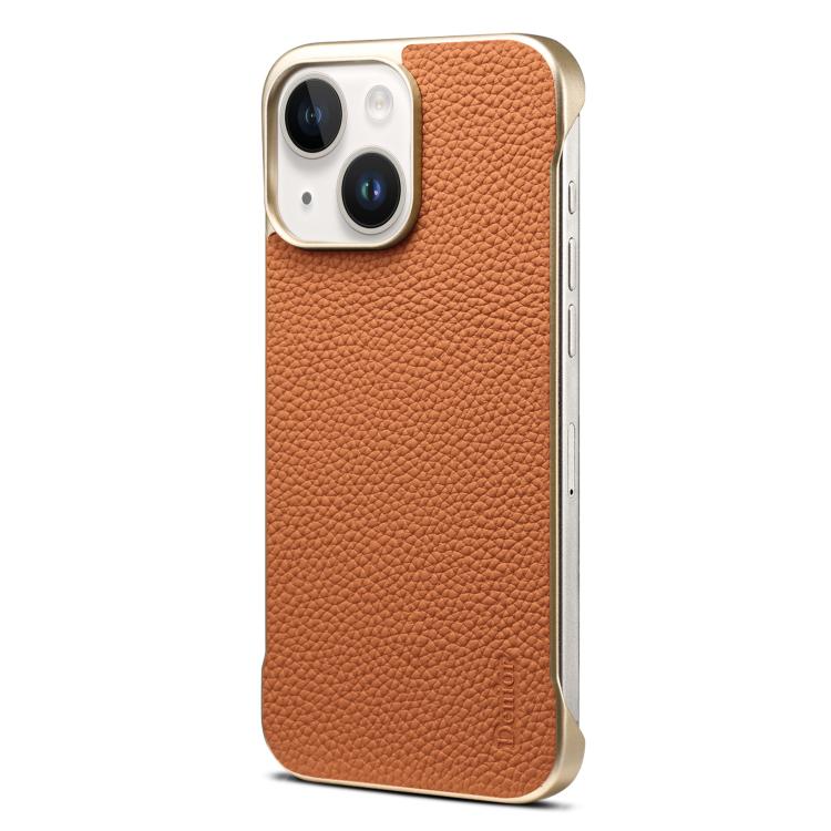 For iPhone 15 Denior A20 Genuine Leather Litchi Texture MagSafe Frameless Phone Case(Brown) - free shipping - PMc TechLife - Order now!