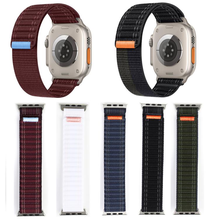 For Apple Watch 46mm / 49mm / 45mm / 44mm Kalebol Ocean Wave Nylon Strap(Black) - Watch Bands by Kalebol | Online Shopping South Africa | PMC TechLife | Buy Now Pay Later Mobicred
