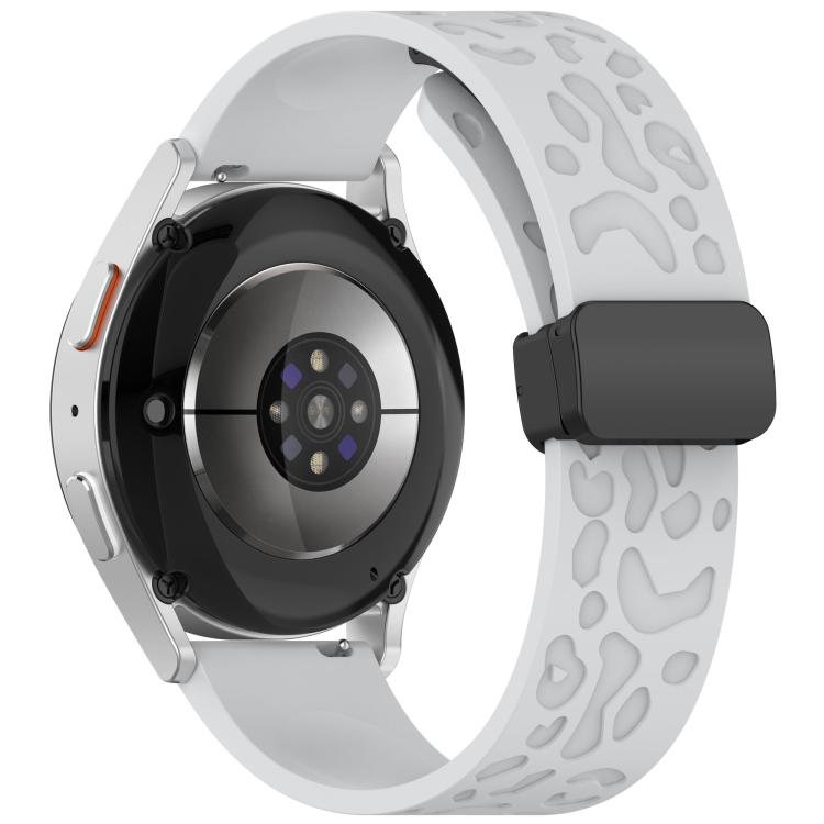22mm Kalebol Universal Leopard Print Magnetic Folding Buckle Silicone Strap(Light Grey) - free shipping - PMc TechLife - Order now!