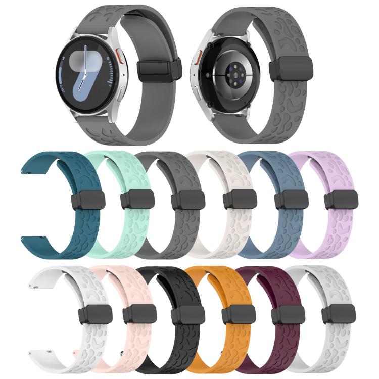 22mm Kalebol Universal Leopard Print Magnetic Folding Buckle Silicone Strap(Purple) - 22mm Bands by Kalebol | Online Shopping South Africa | PMc TechLife | Buy Now Pay Later Mobicred