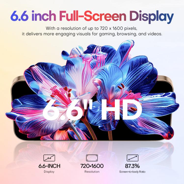 A88A / i16 Pro Max, 6GB+64GB, 6.6 inch Android 12 MTK6762 Helio G25 Octa Core, NFC, OTG, Network: 4G, Dual SIM, Plug:EU Plug(Titanium Grey) - free shipping - PMc TechLife - Order now!