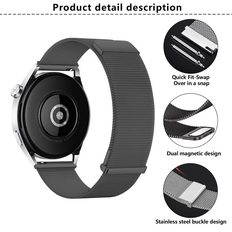 Kalebol 22mm Universal Loop Double Magnetic Buckle Milanese Strap(Rose Gold) - free shipping - PMc TechLife - Order now!
