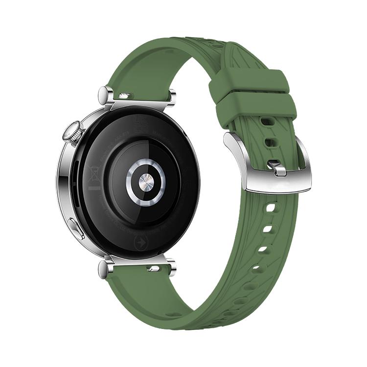 Kalebol 18mm Universal Textured Silicone Silver Buckle Strap(Spruce Green) - free shipping - PMc TechLife - Order now!