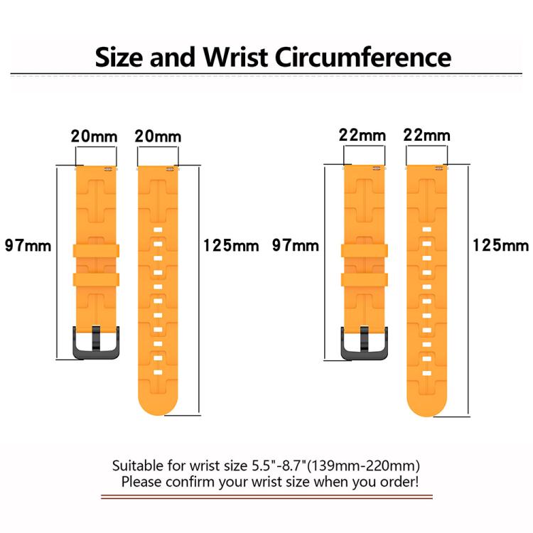 22mm Kalebol Solid Color Black Buckle Round Tail Silicone Watch Band(Grey) - free shipping - PMc TechLife - Order now!