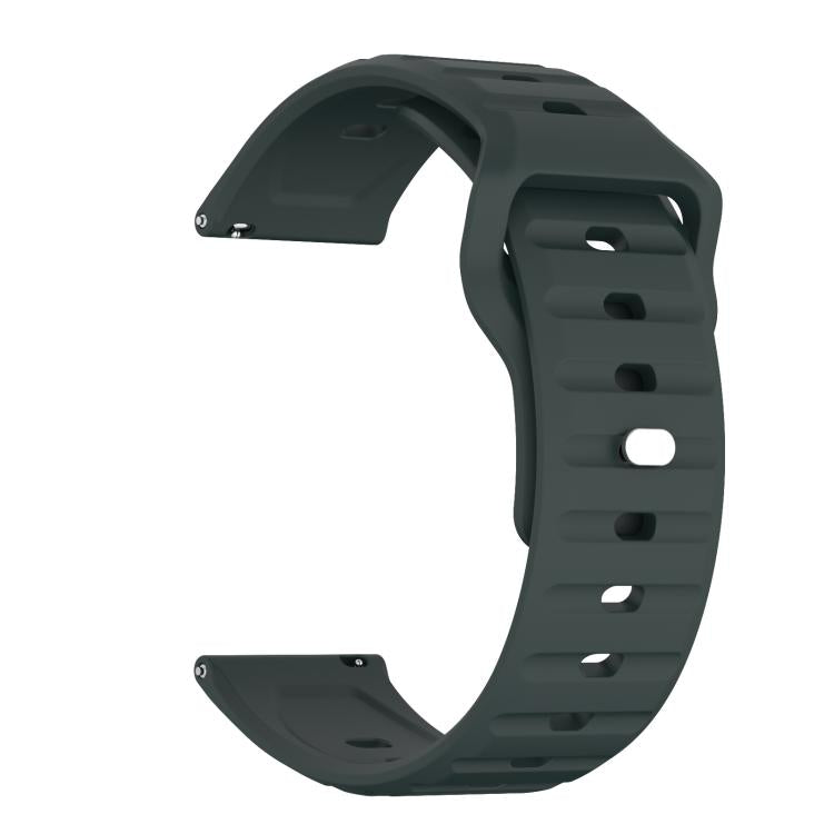22mm Kalebol Wave Pattern Studded Buckle Silicone Watch Band(Dark Green) - free shipping - PMc TechLife - Order now!